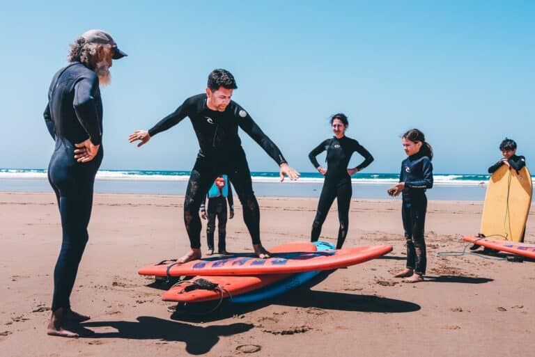 coaching surf sur la plage
